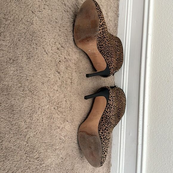 Ann Taylor wedge boots zip back leopard work once 7.5 - Picture 2 of 6